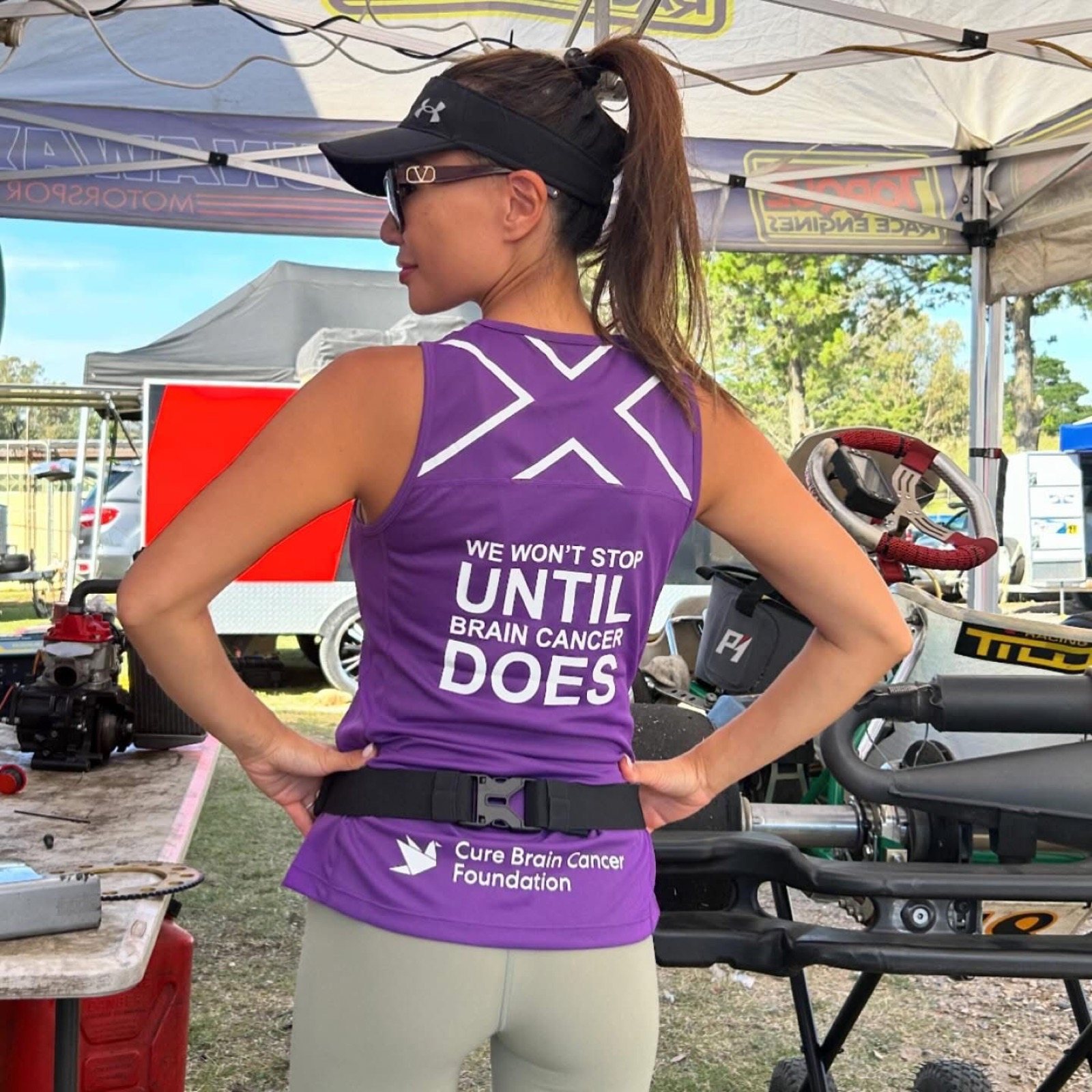 Julie Crawshay running the TCS Sydney Marathon for the Cure Brain Cancer Foundation
