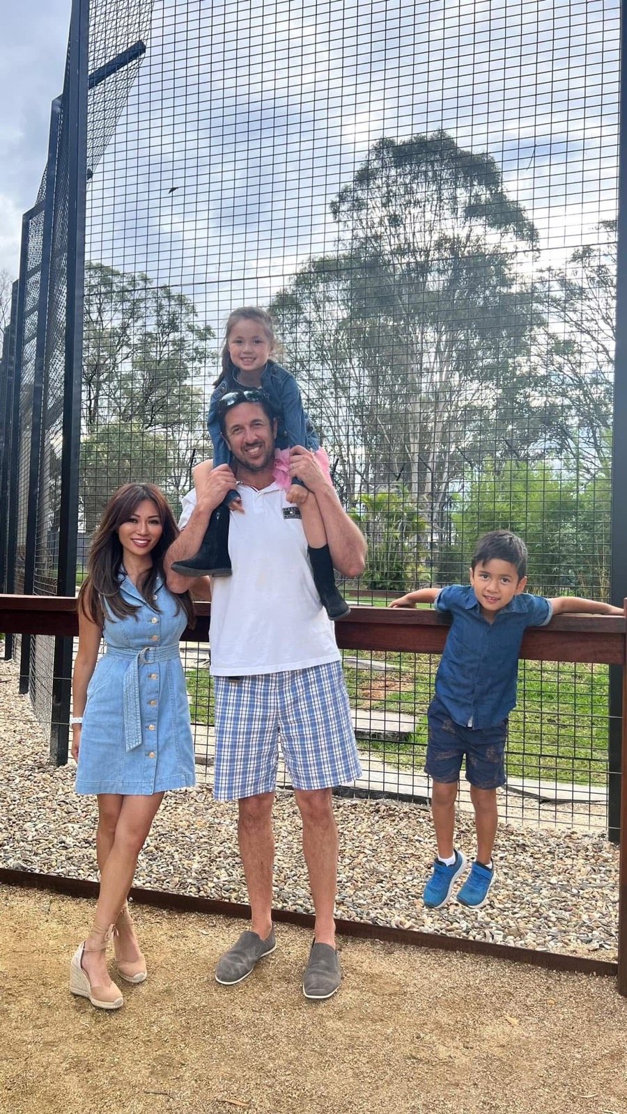 Julie Crawshay with her husband and children on a family day out in Sydney, Australia